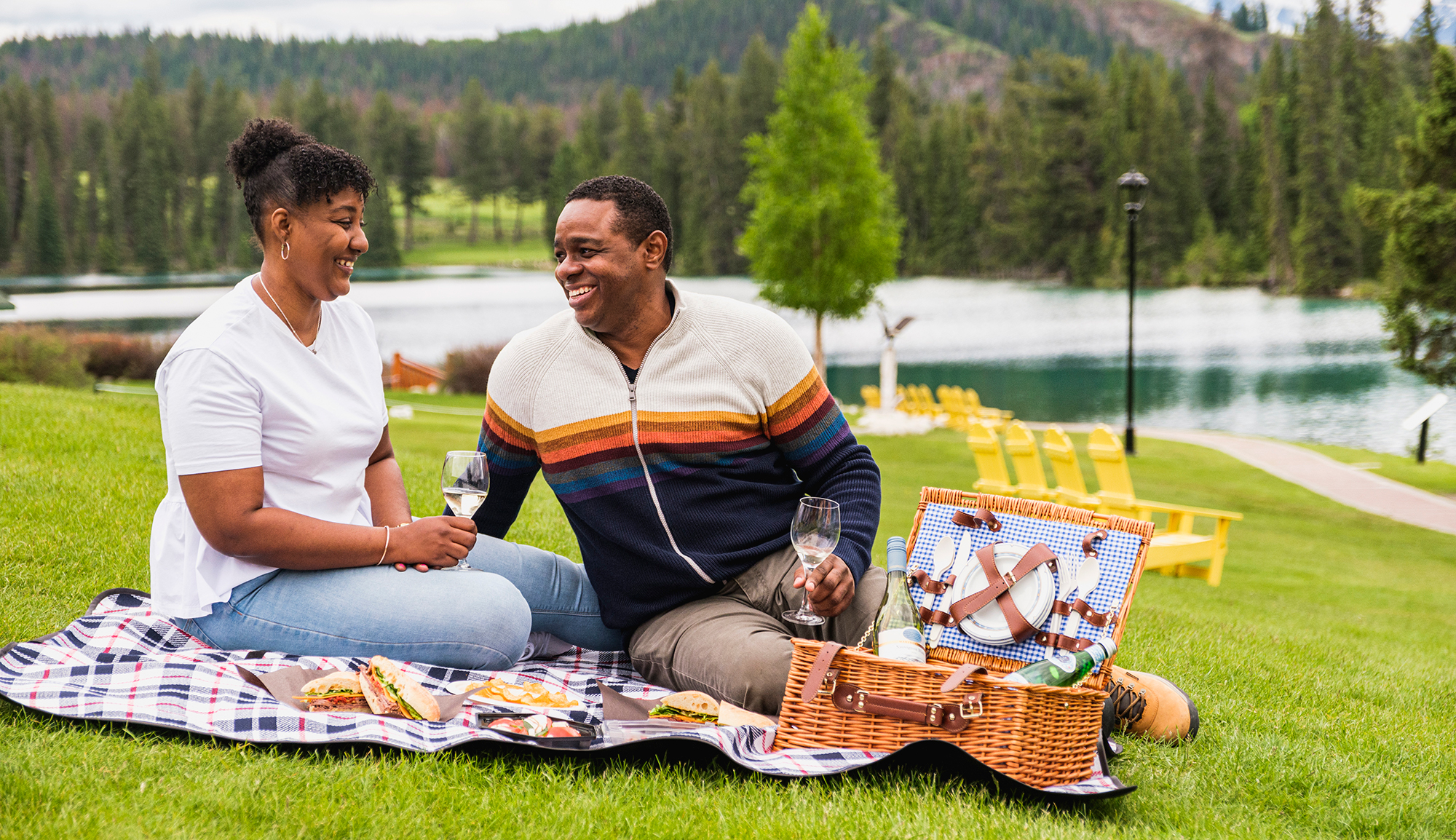 Couple having a picnic