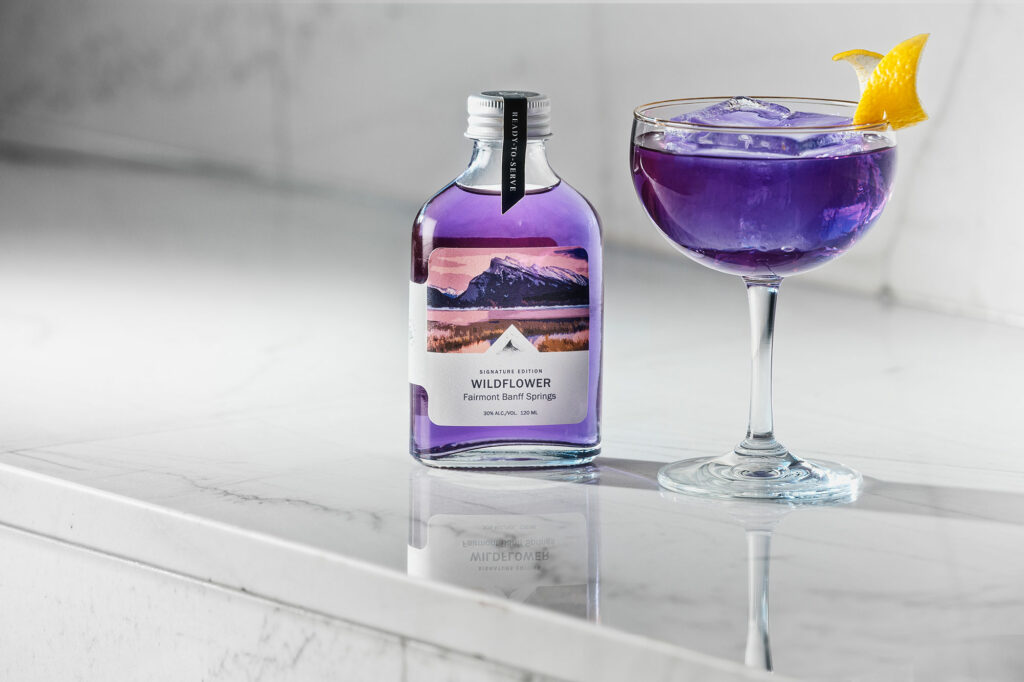 Wildflower Banff Springs purple cocktail