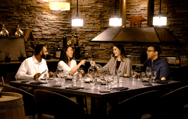 two couple's eating at Orso chef's table