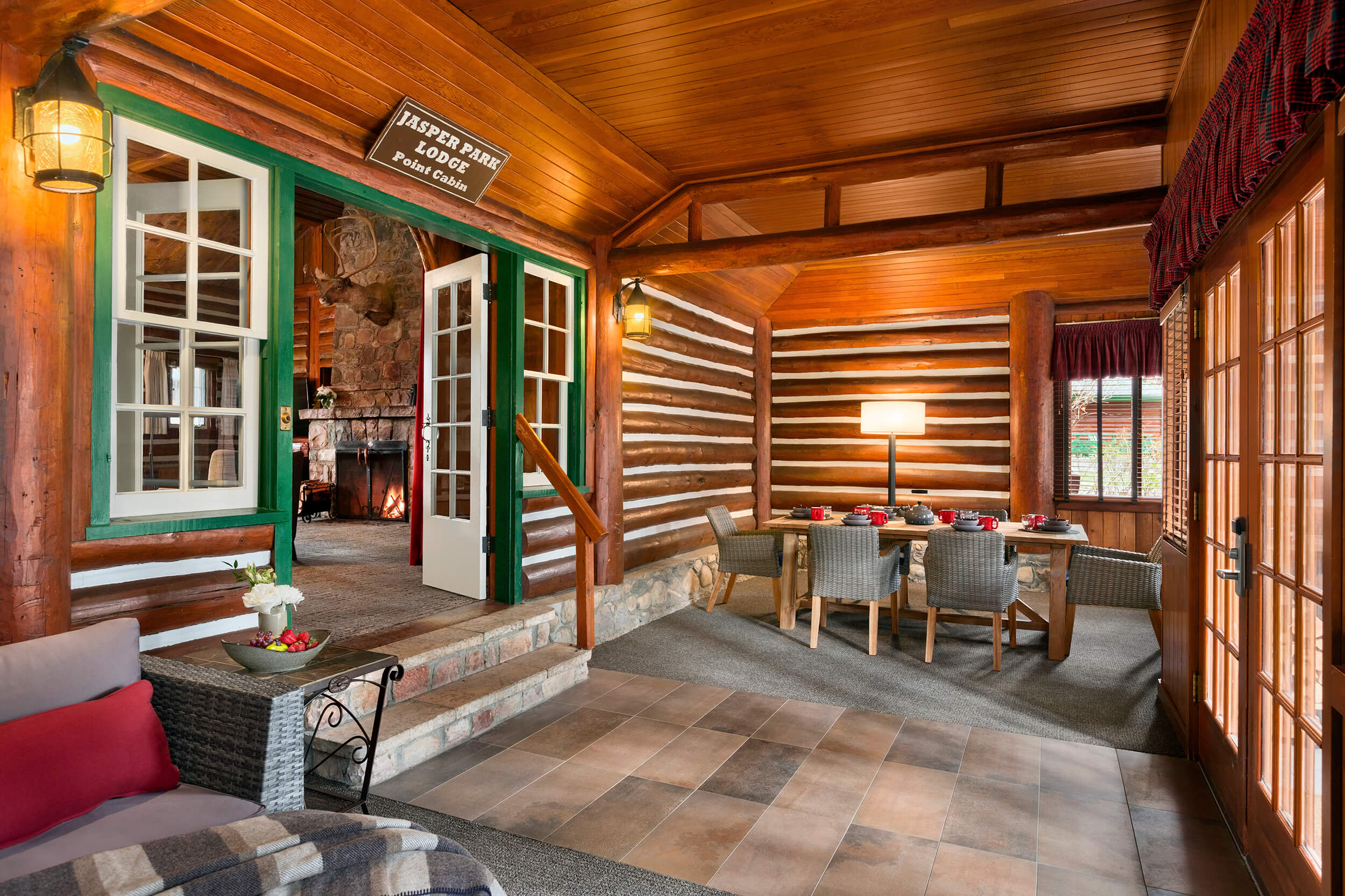 jasper park lodge point cabin entrance