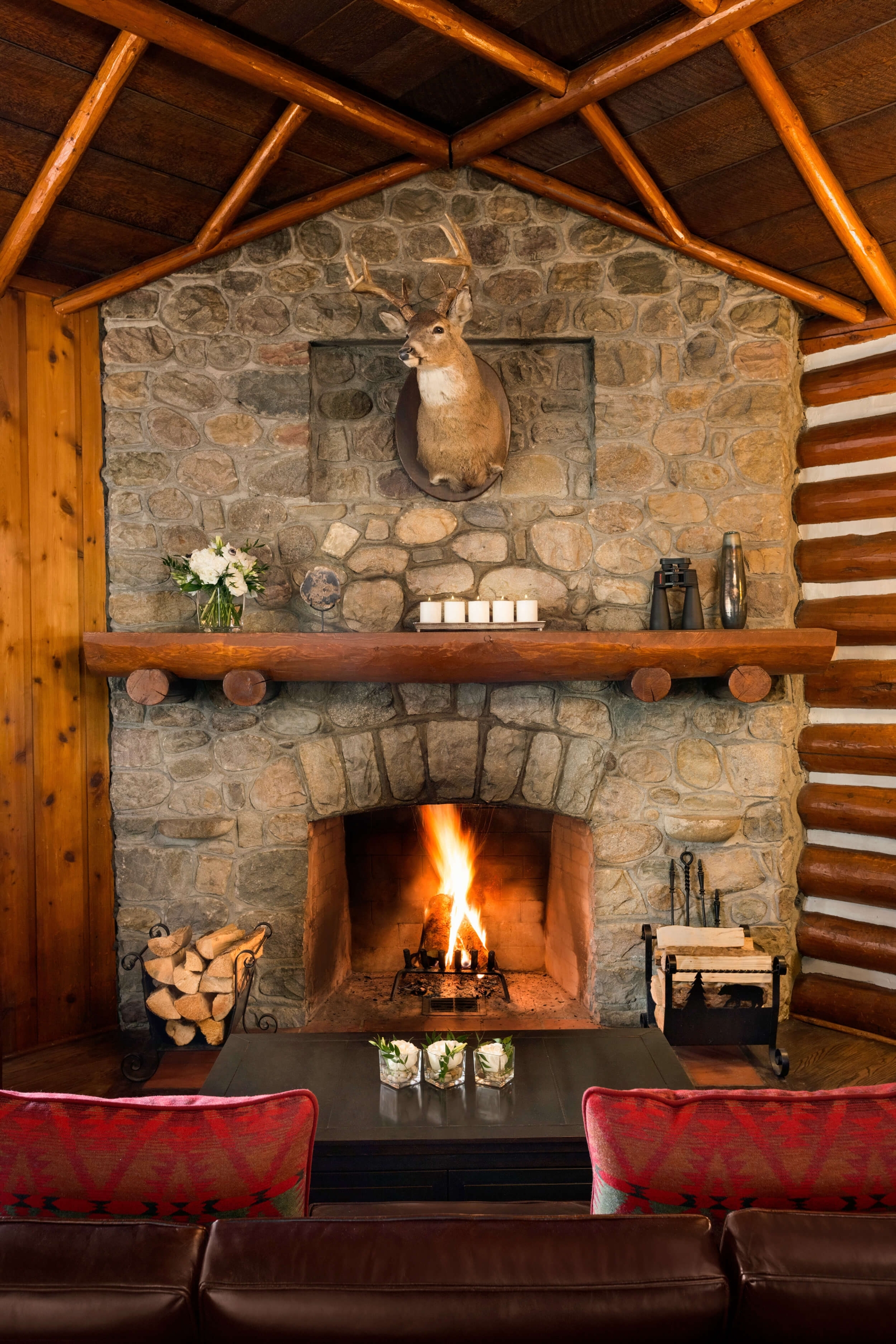 close up of a fireplace