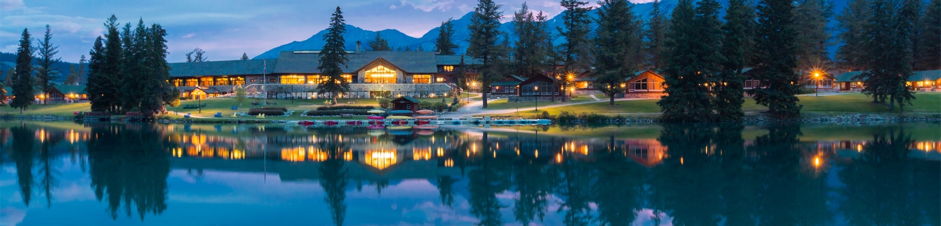 view of the main lodge from the lake