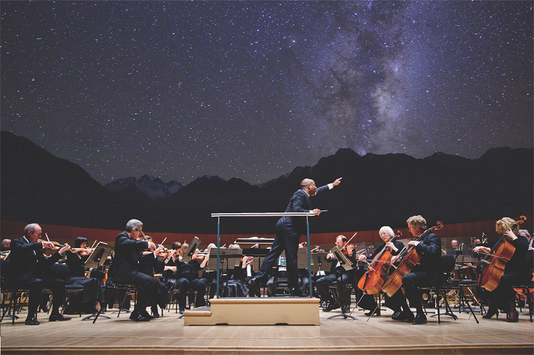 outdoor orchestra playing under the stars
