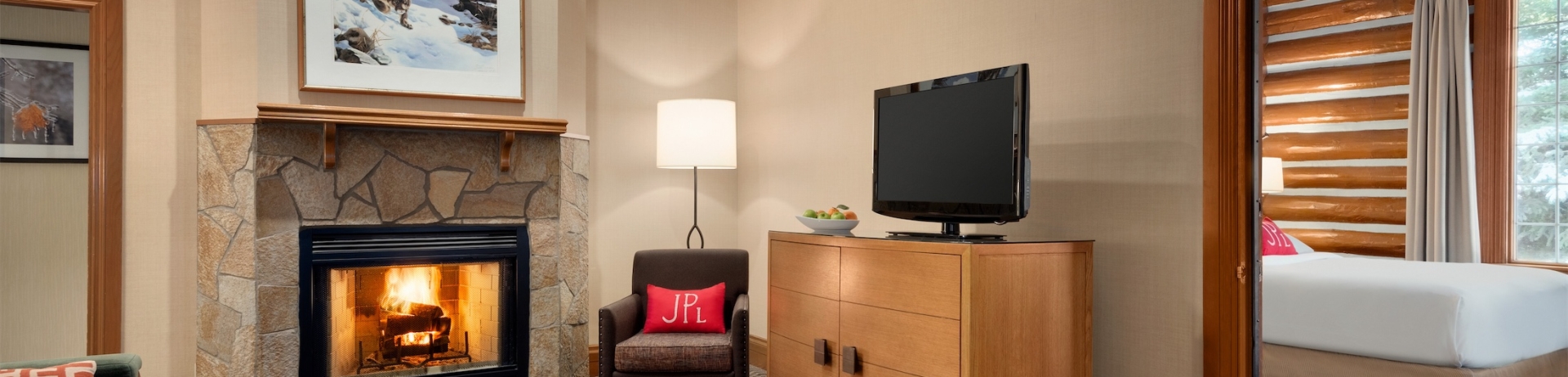 one bedroom suite living to bedroom