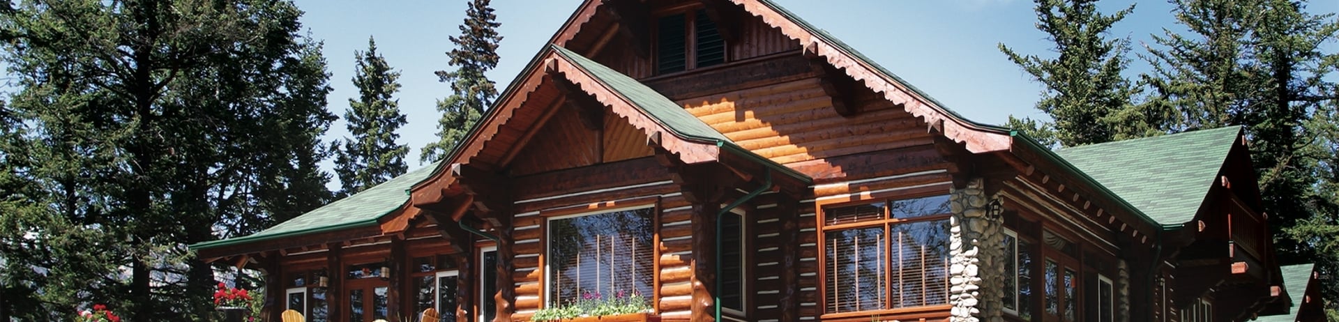 exterior of log cabin