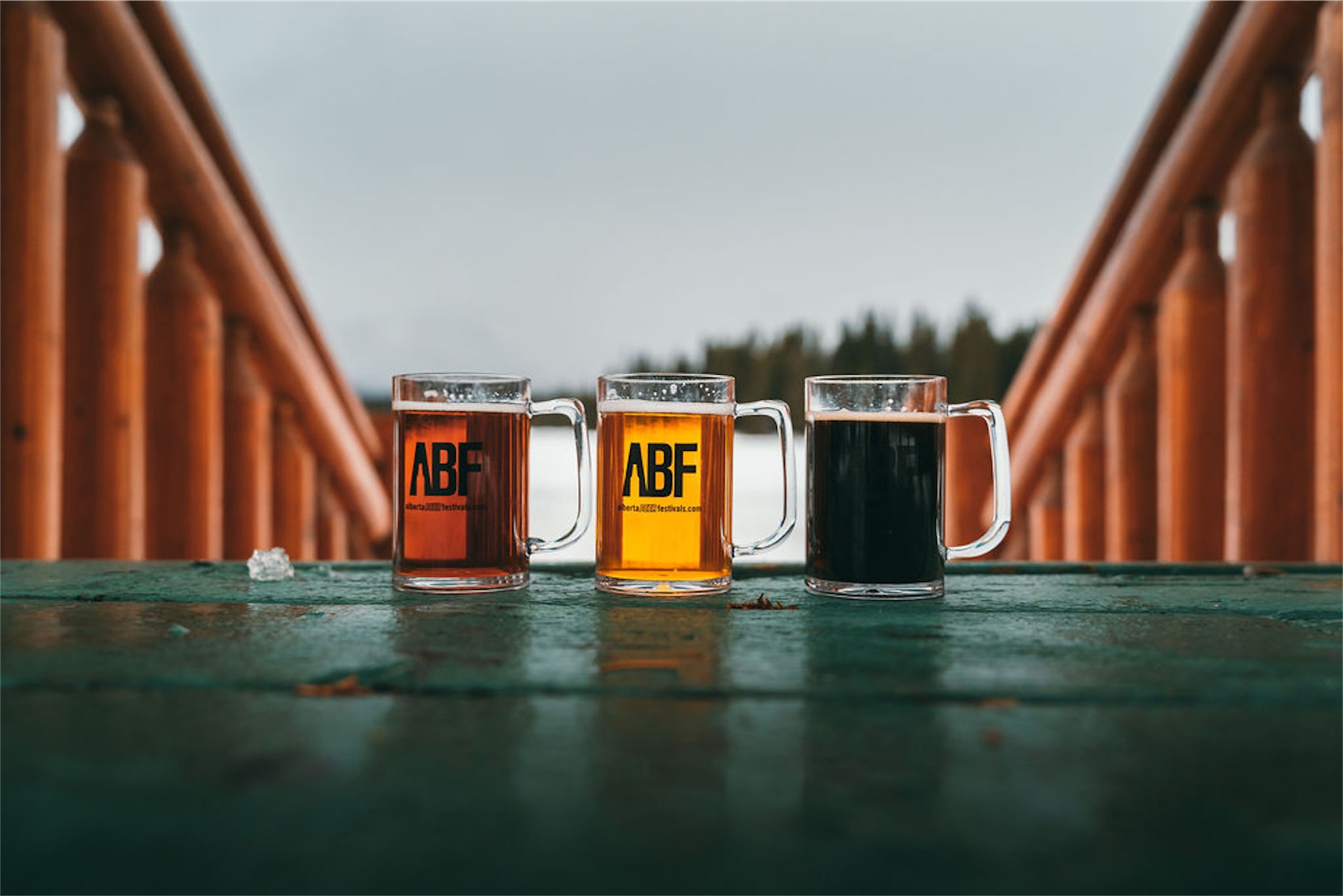 three mugs of ABF beer