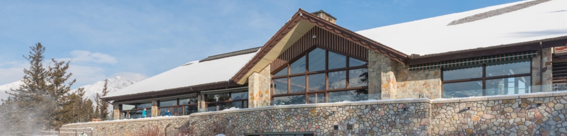 The exterior of a Fairmont ski resort in winter