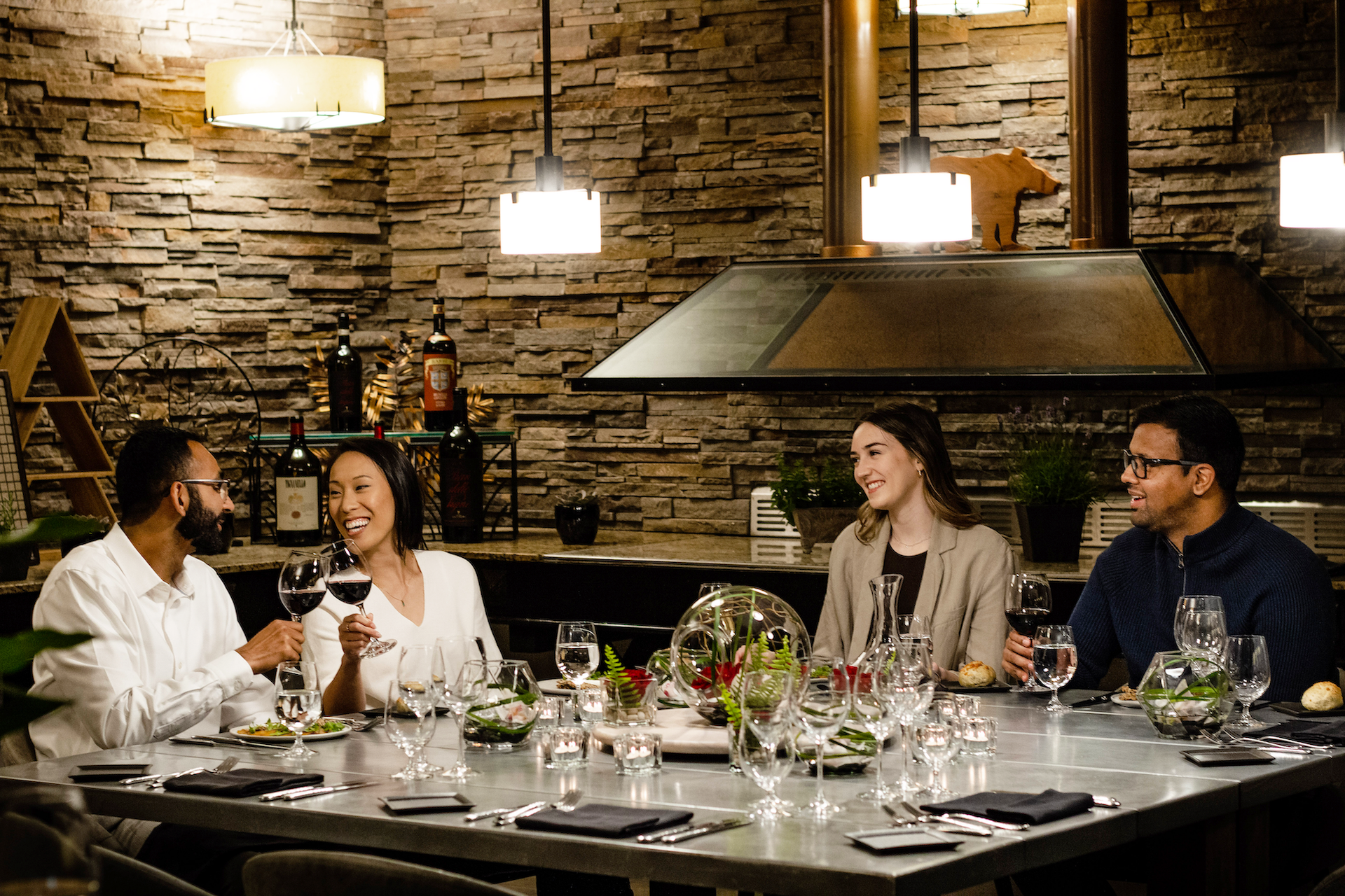 two couple dining at Jasper Park Lodge