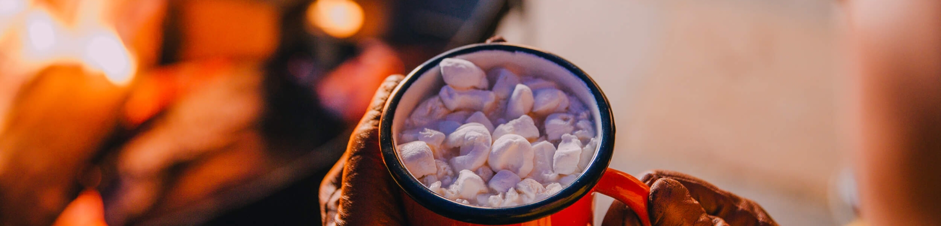 close up of hot cocoa with marshmallows