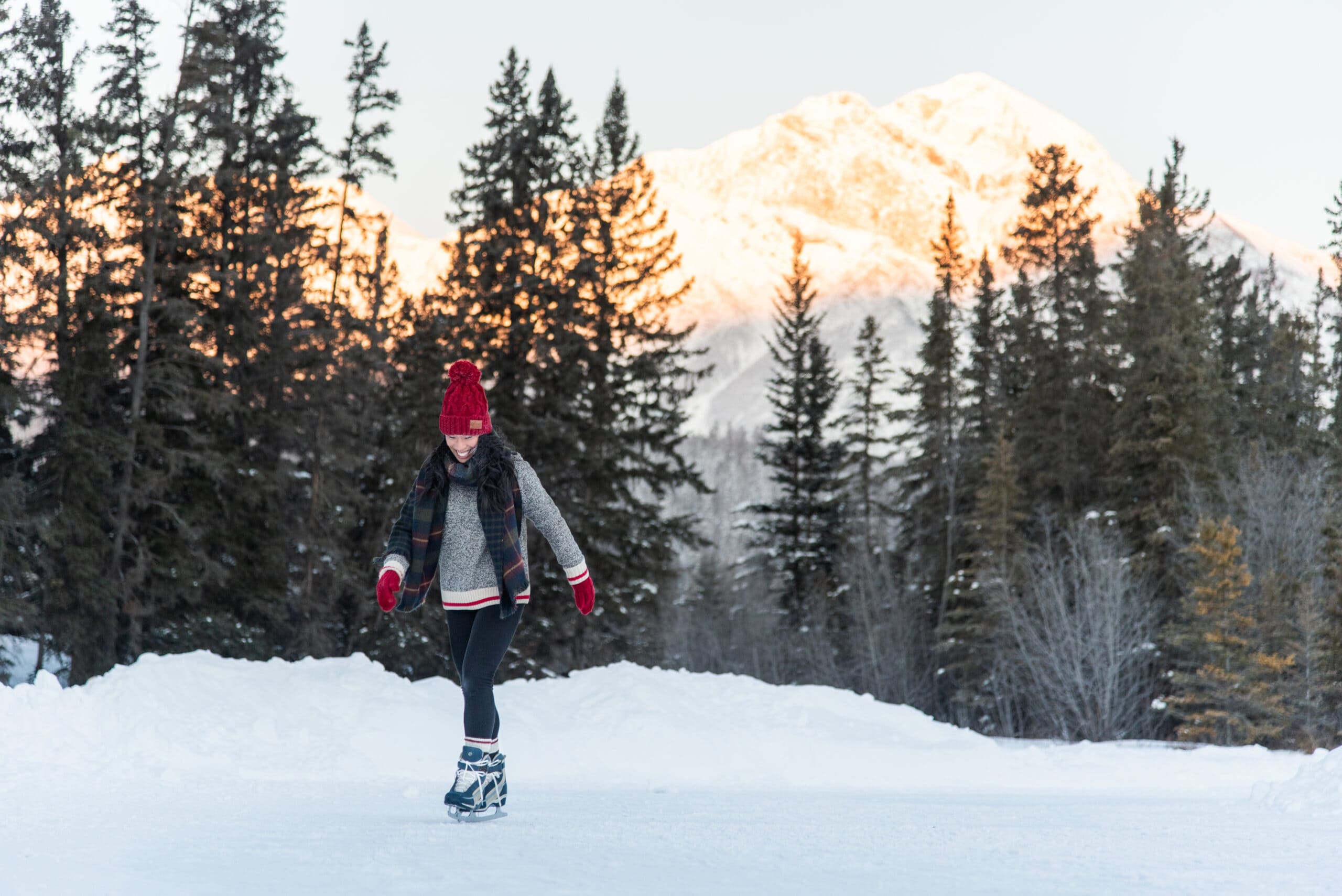 Woman skating on Lake Mildred