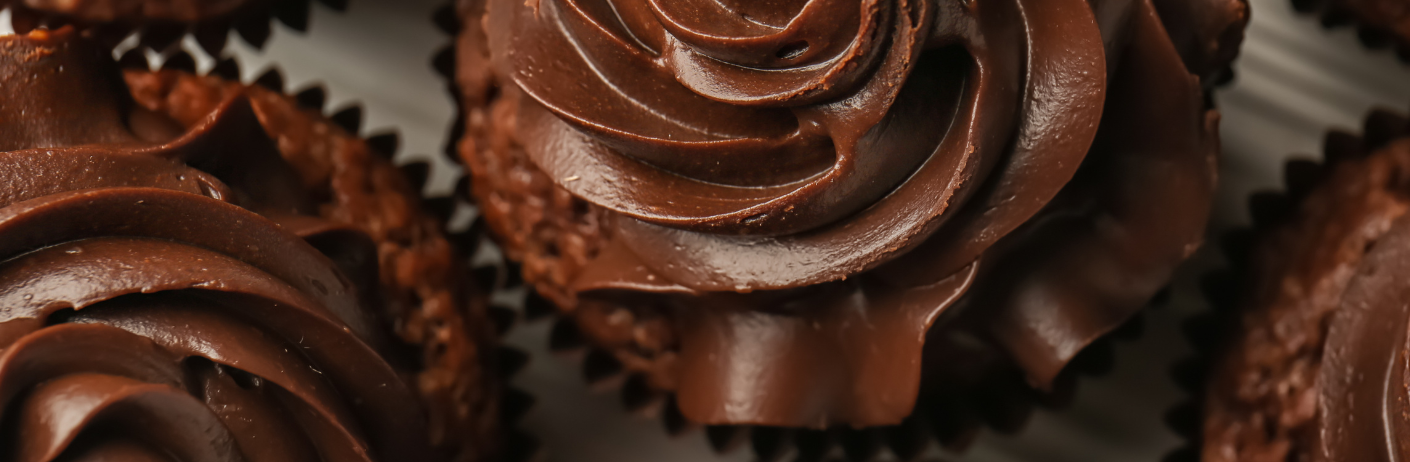 Overhead shot of chocolate cupcakes