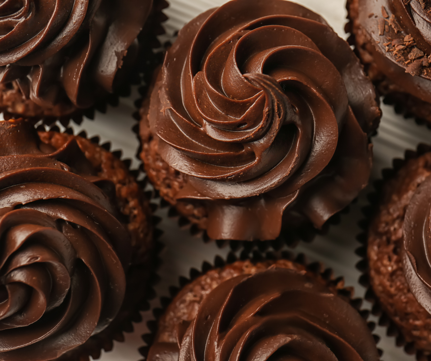 Overhead shot of chocolate cupcakes
