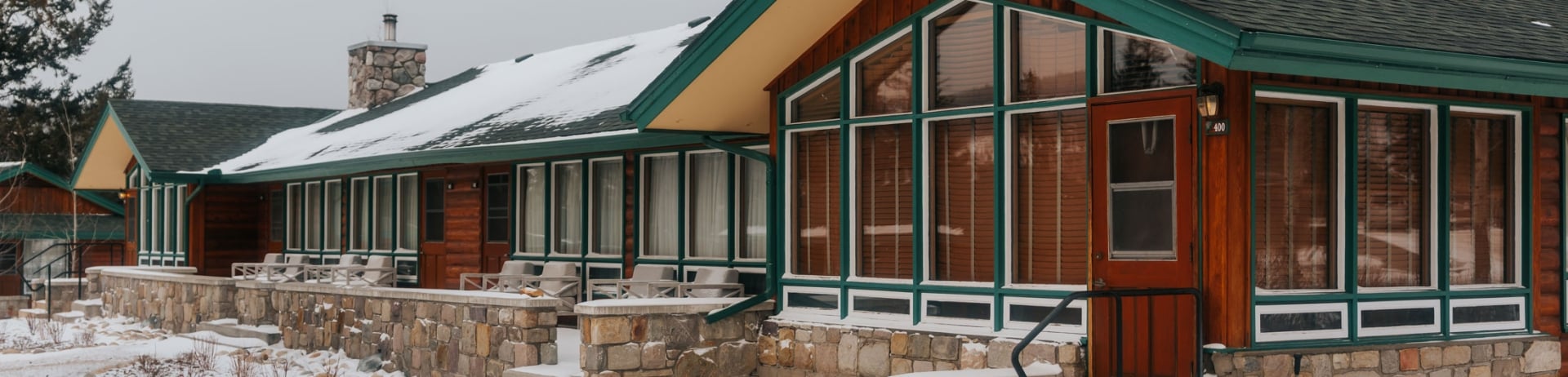 Exterior of guestrooms in winter