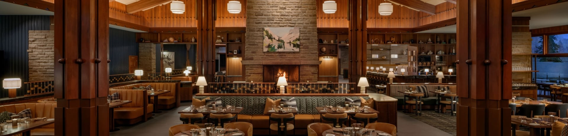 Architectural photo of Elderwood restaurant at Fairmont Jasper Park Lodge