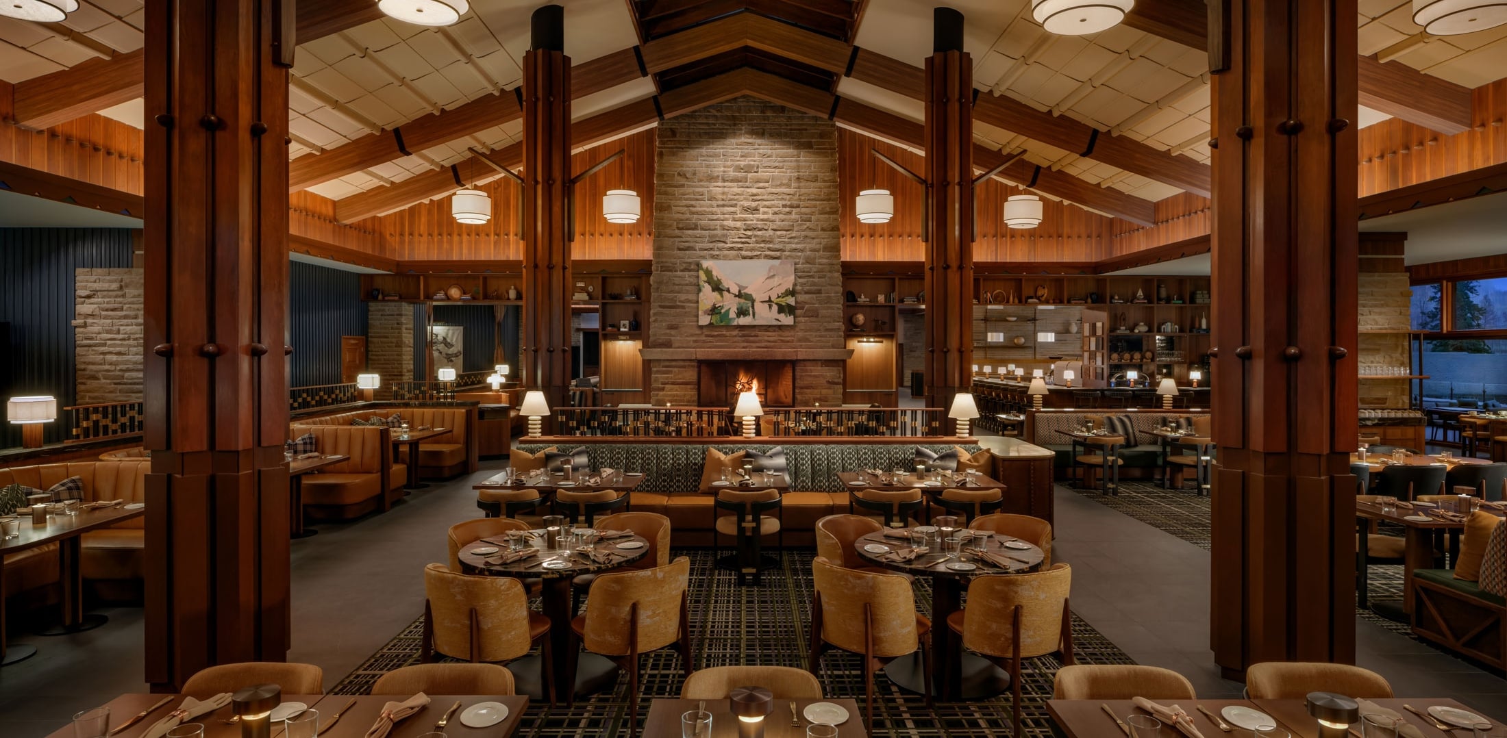 Architectural photo of Elderwood restaurant at Fairmont Jasper Park Lodge
