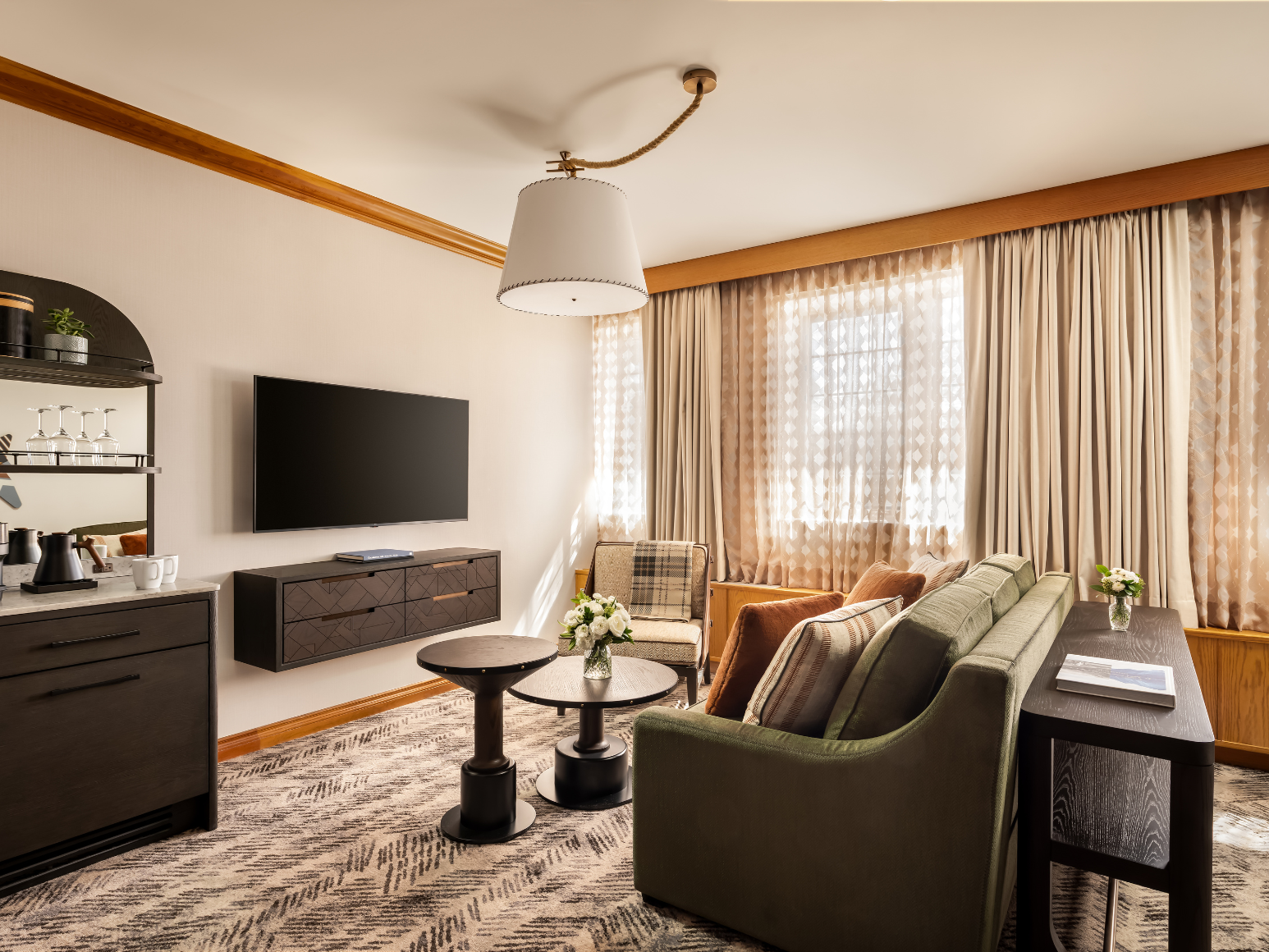 A hotel living room.