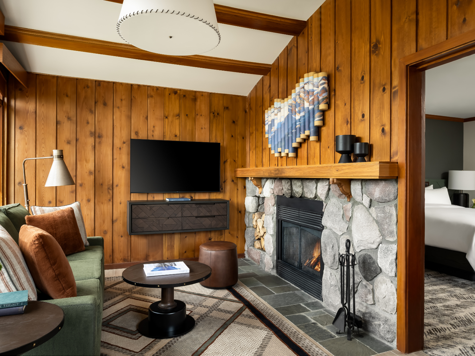 A hotel living room.