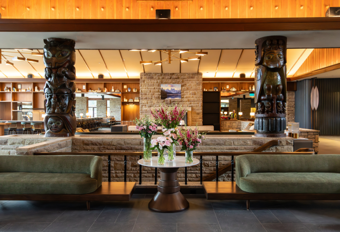 Hotel Lobby with Flowers in a vase