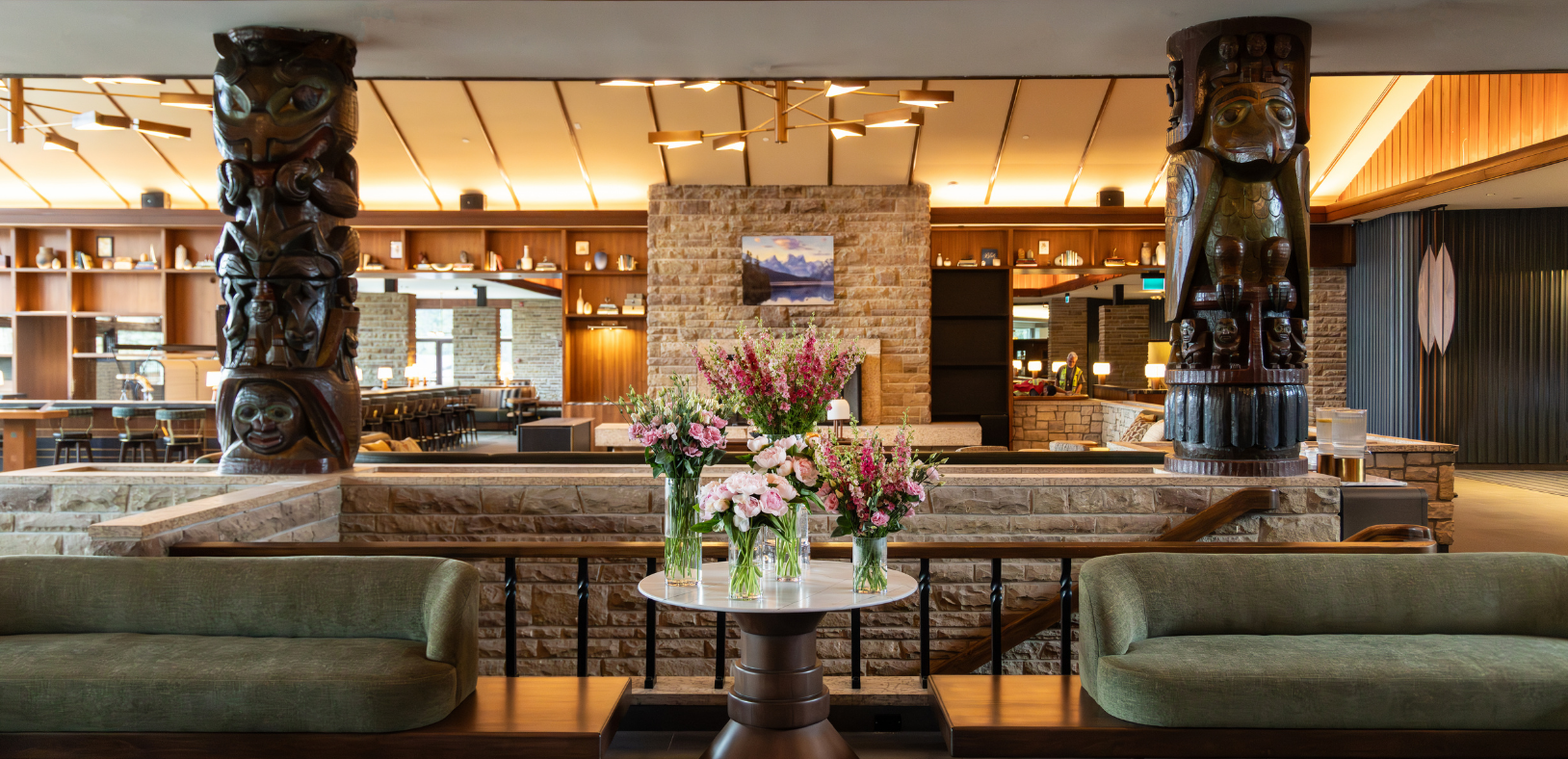 The main lobby of a hotel.