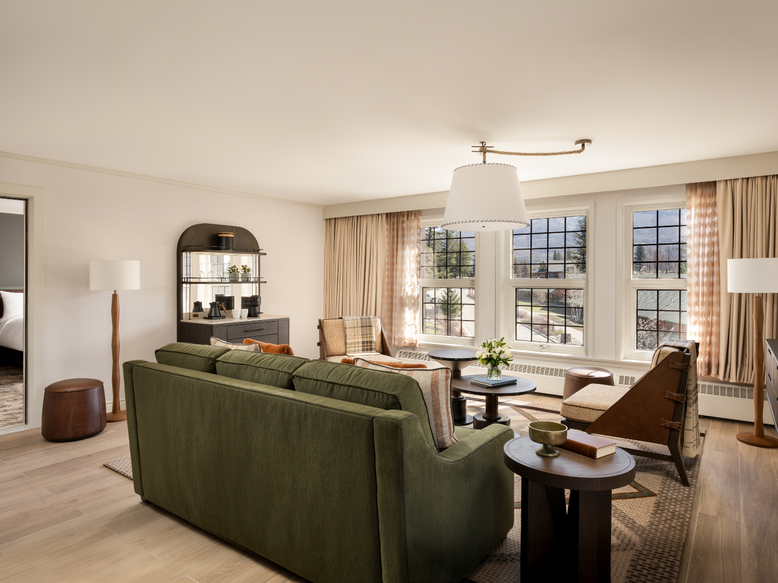 A hotel living room.