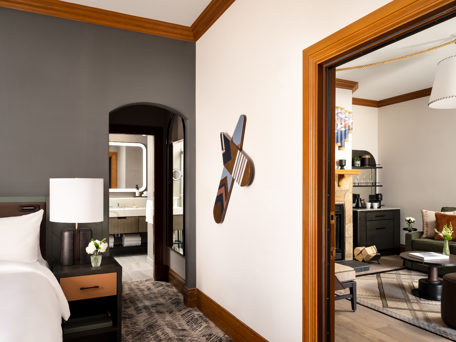 A hotel living room.