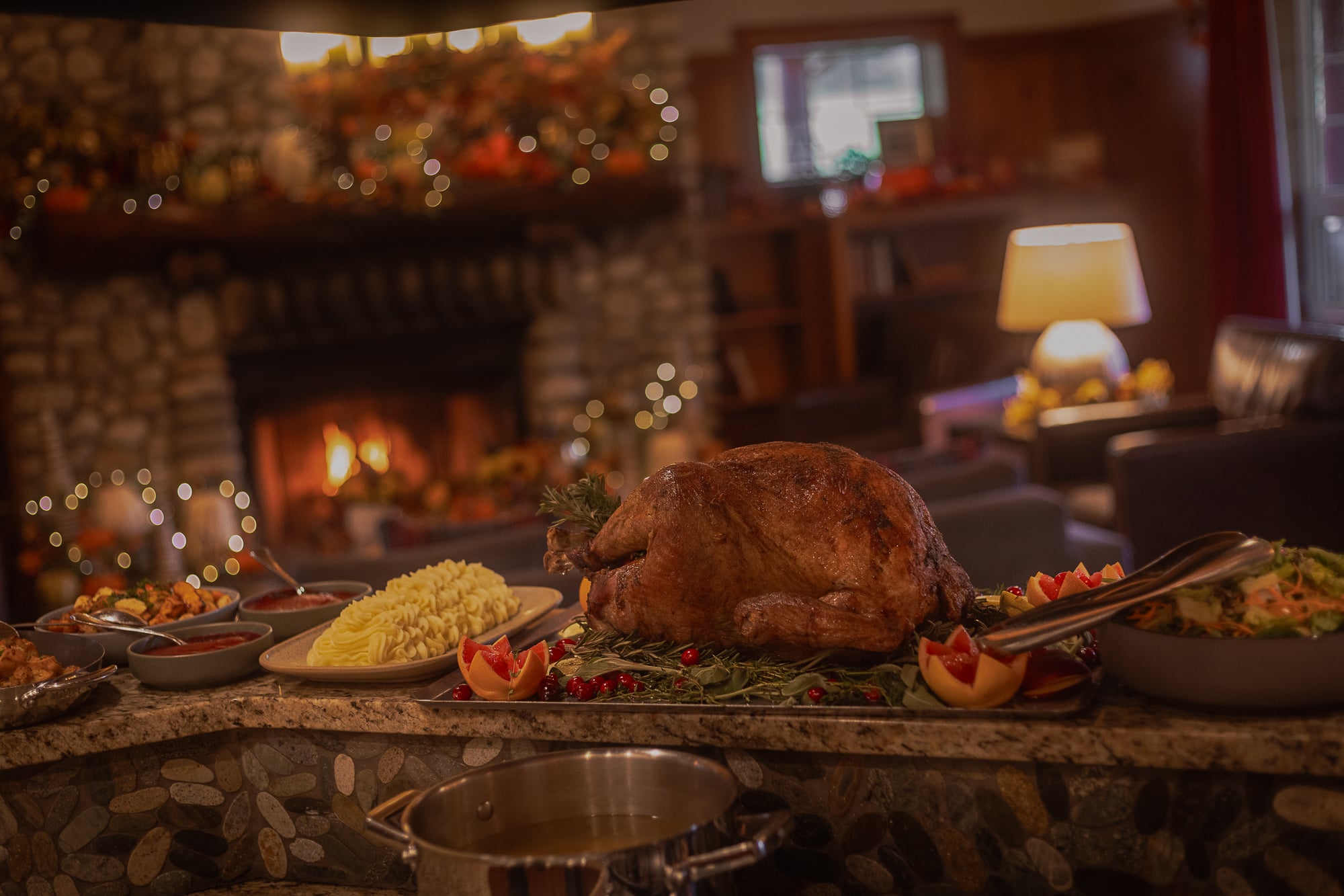 Thanksgiving turkey to go at Fairmont Jasper Park Lodge in cabin.
